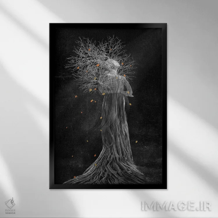 تابلو دکوراتیو پرتره تاریک در پاییز II اثر ویویانا گونزالس - نمای قابدار مشکی
