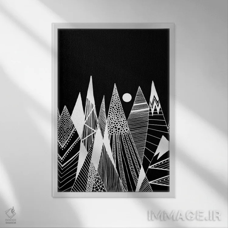 تابلو دکوراتیو الگوها در کوه ها I اثر ویویانا گونزالس - نمای قابدار سفید