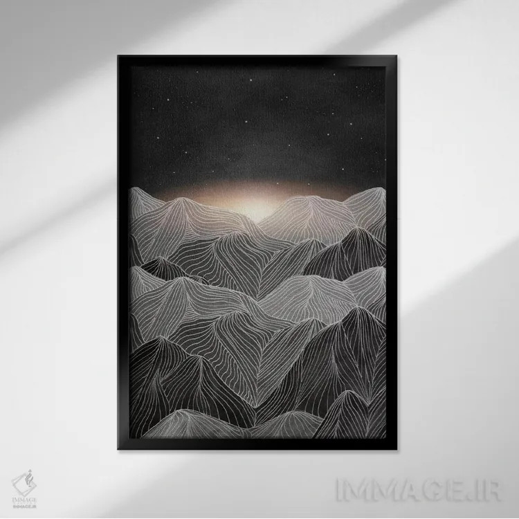 تابلو دکوراتیو خطوط در کوه ها XIX اثر ویویانا گونزالس - نمای قابدار مشکی