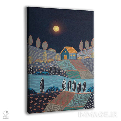 تابلو انتزاعی منظره نیمه شب اثر ویویانا گونزالس - نمای پرسپکتیو محصول