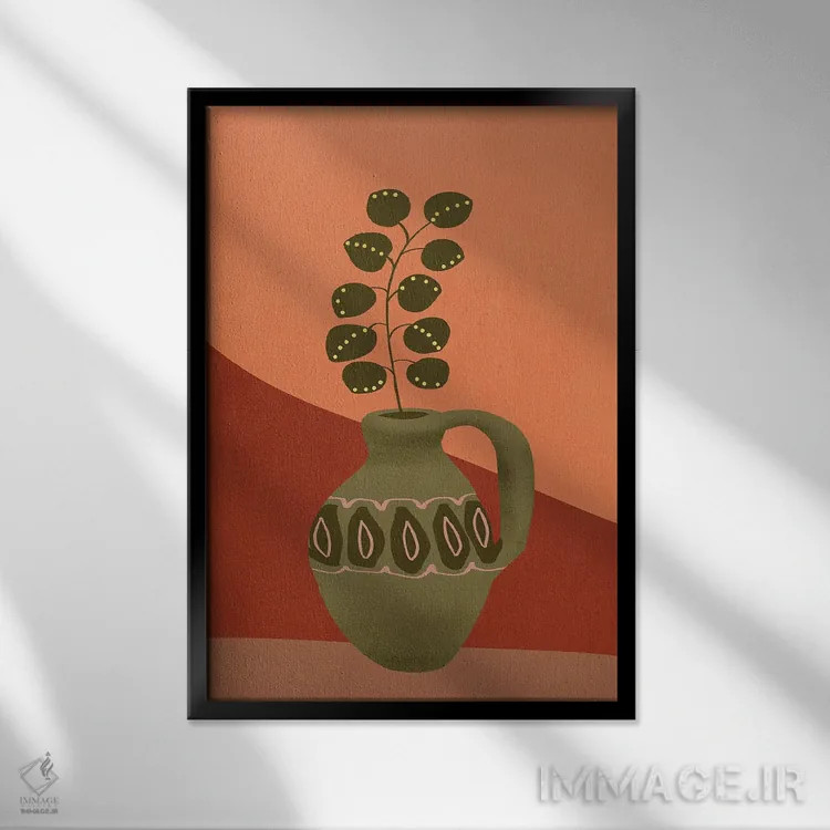 تابلو دکوراتیو گیاه در گلدان ۵ اثر ویویانا گونزالس - نمای قابدار مشکی