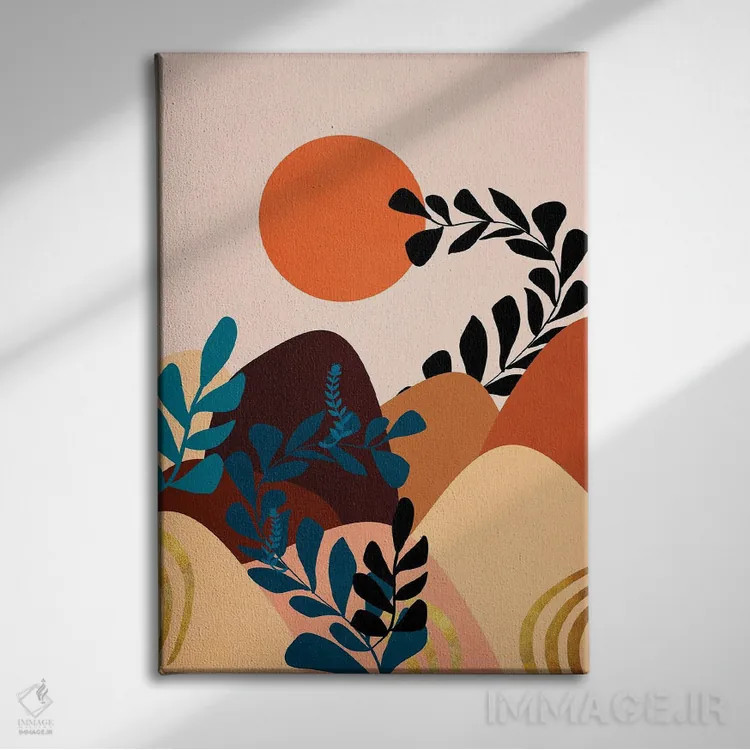 تابلو انتزاعی منظره گرمسیری ۳ اثر ویویانا گونزالس - نمای روبهرو روی دیوار