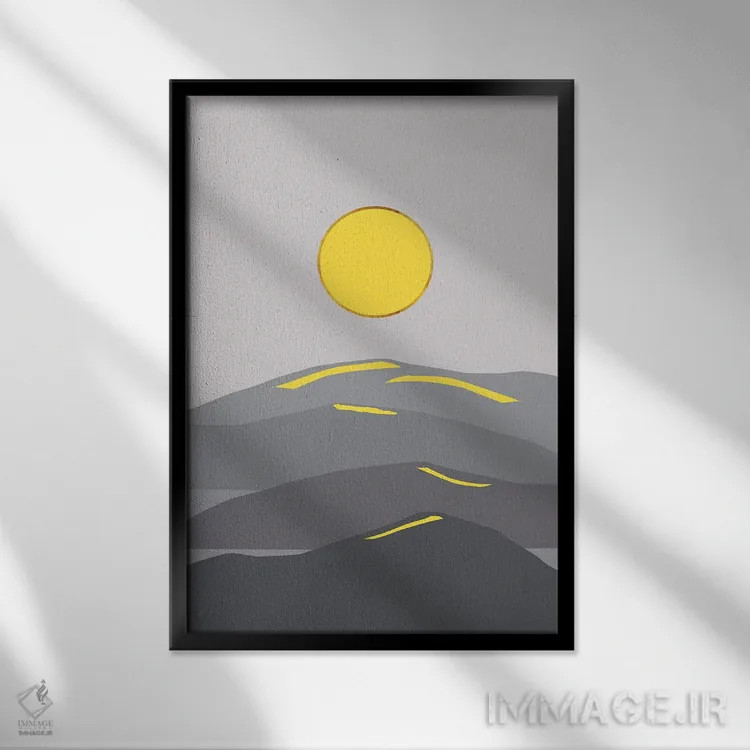 تابلو مینیمال منظره انتزاعی مینیمال ۱ اثر ویویانا گونزالس - نمای قابدار مشکی
