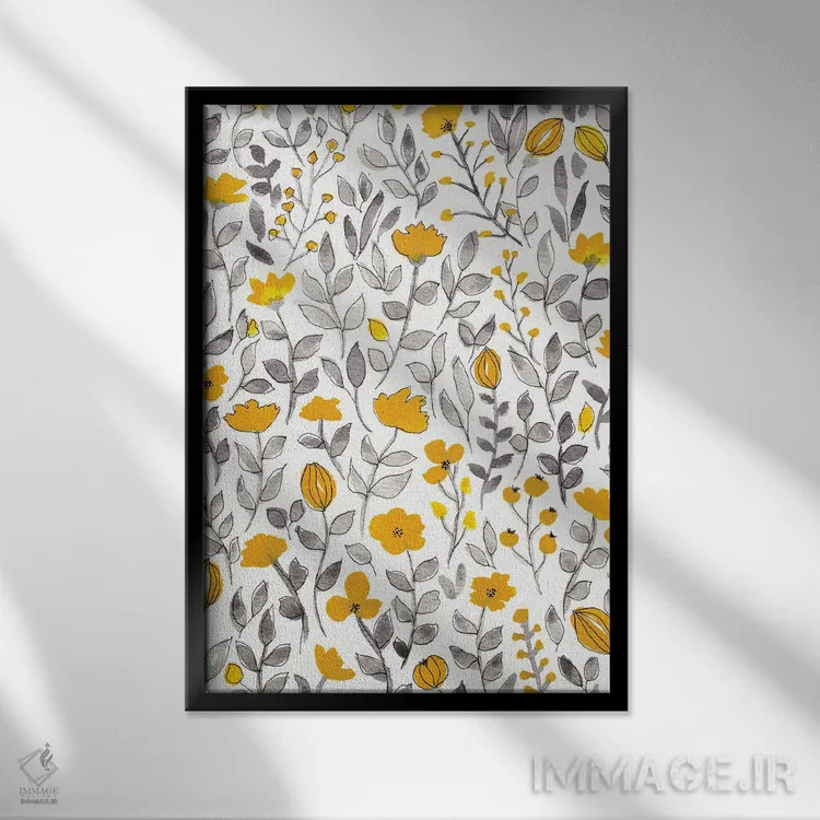 تابلو دکوراتیو گیاهان آبرنگی ارگانیک ۲ اثر ویویانا گونزالس - نمای قابدار مشکی