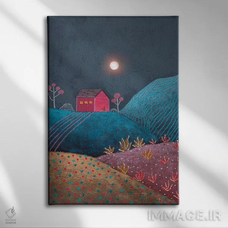 تابلو دکوراتیو منظره نیمه شب ۳ اثر ویویانا گونزالس - نمای روبهرو روی دیوار