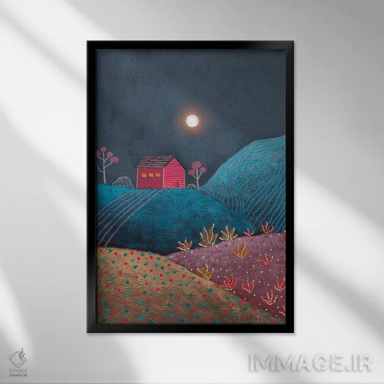 تابلو دکوراتیو منظره نیمه شب ۳ اثر ویویانا گونزالس - نمای قابدار مشکی