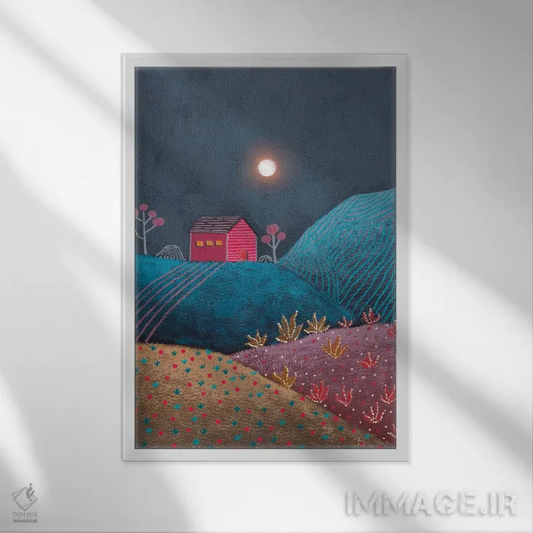 تابلو دکوراتیو منظره نیمه شب ۳ اثر ویویانا گونزالس - نمای قابدار سفید