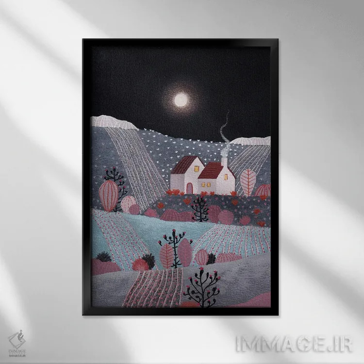 تابلو دکوراتیو منظره نیمه شب ۵ اثر ویویانا گونزالس - نمای قابدار مشکی