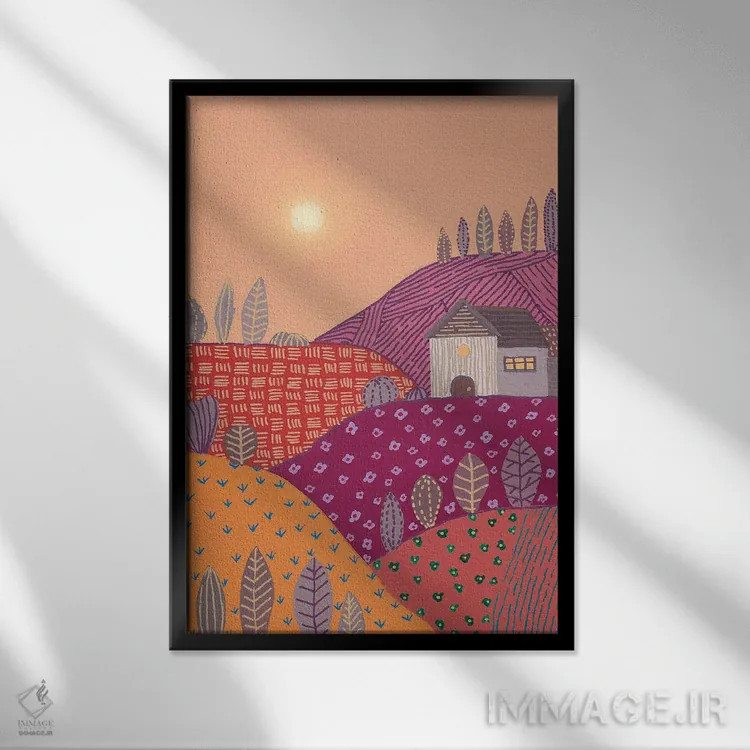 تابلو دکوراتیو منظره گرم ۲ اثر ویویانا گونزالس - نمای قابدار مشکی