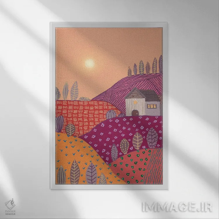 تابلو دکوراتیو منظره گرم ۲ اثر ویویانا گونزالس - نمای قابدار سفید