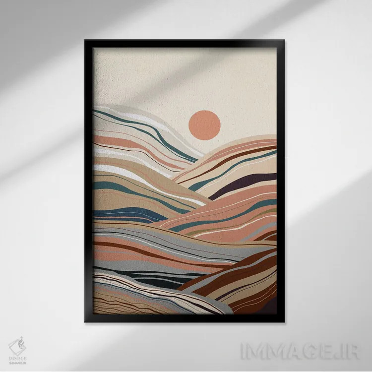 تابلو انتزاعی مناظر الهام گرفته از مواد معدنی ۱ اثر ویویانا گونزالس - نمای قابدار مشکی