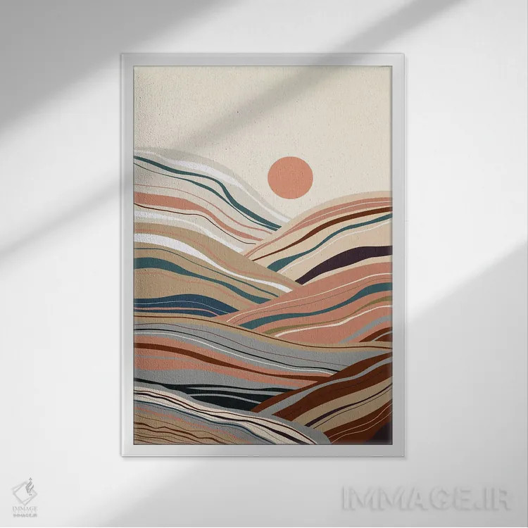 تابلو انتزاعی مناظر الهام گرفته از مواد معدنی ۱ اثر ویویانا گونزالس - نمای قابدار سفید