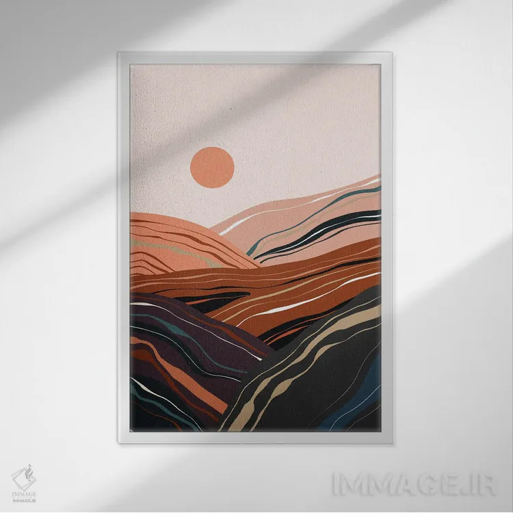 تابلو انتزاعی مناظر الهام گرفته از مواد معدنی ۳ اثر ویویانا گونزالس - نمای قابدار سفید