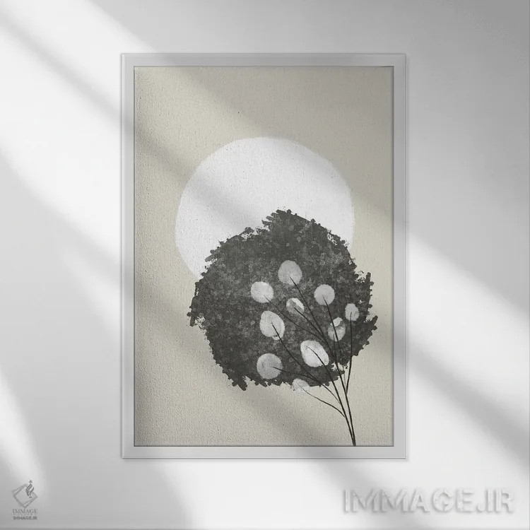 تابلو مینیمال گیاهان ژاپندی ۱ اثر ویویانا گونزالس - نمای قابدار سفید