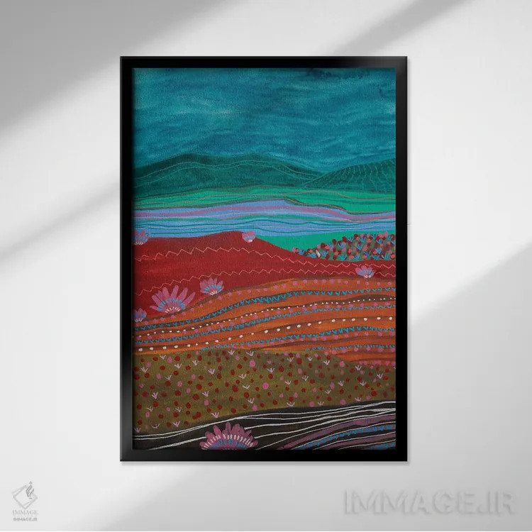 تابلو انتزاعی منظره نیمه شب بوهو اثر ویویانا گونزالس - نمای قابدار مشکی