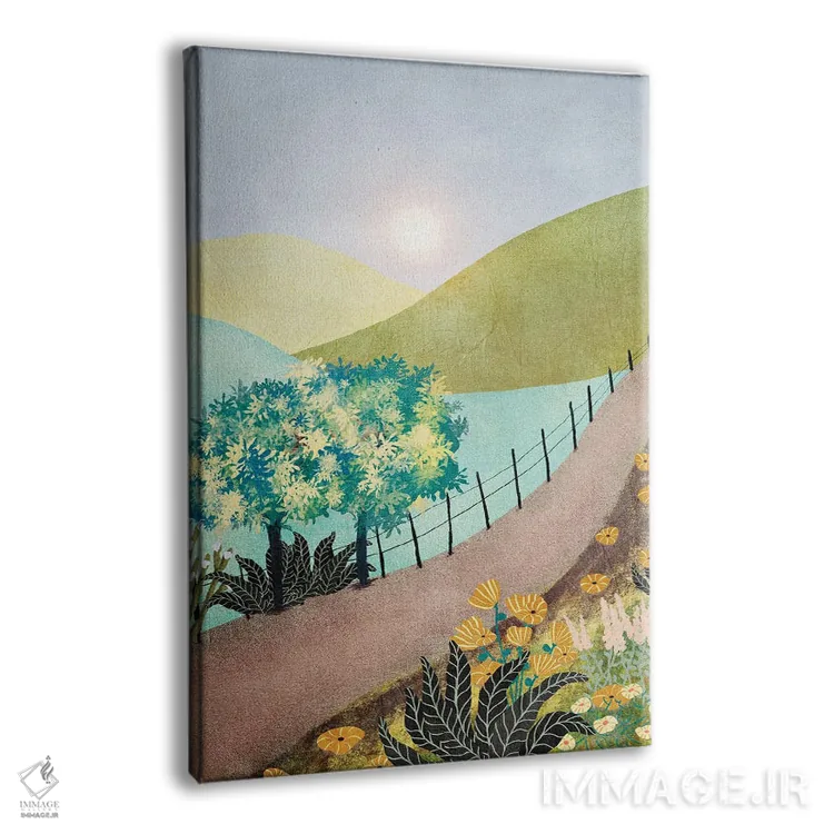 تابلو مدرن طلوع خورشید در کوه ها اثر ویویانا گونزالس - نمای پرسپکتیو محصول