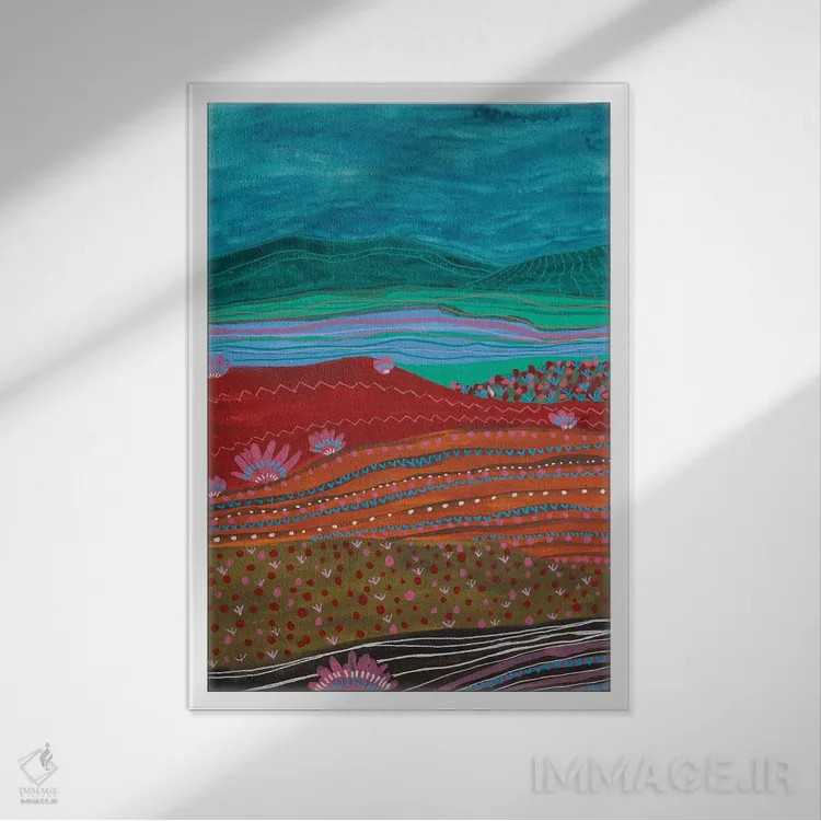 تابلو انتزاعی منظره نیمه شب بوهو اثر ویویانا گونزالس - نمای قابدار سفید