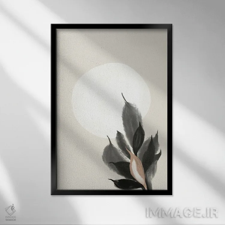 تابلو مینیمال گیاهان ژاپندی ۳ اثر ویویانا گونزالس - نمای قابدار مشکی