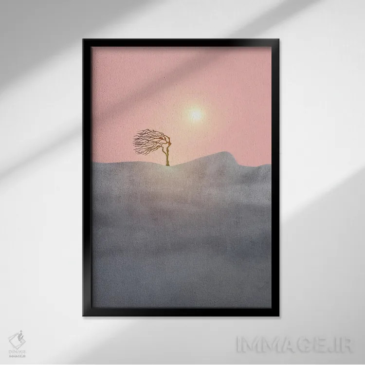 تابلو مینیمال منظره مینیمال ۱ اثر ویویانا گونزالس - نمای قابدار مشکی