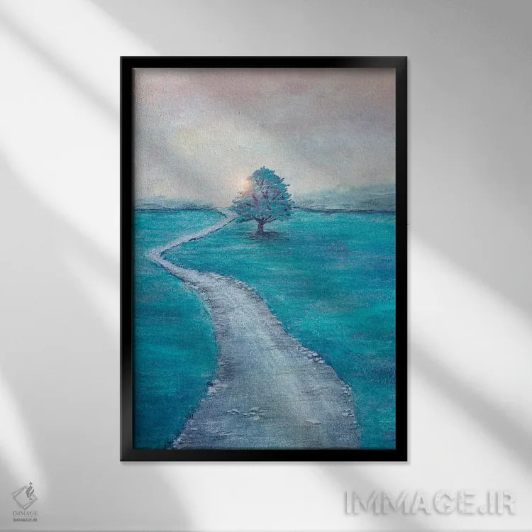 تابلو دکوراتیو درخت تنها اثر ویویانا گونزالس - نمای قابدار مشکی