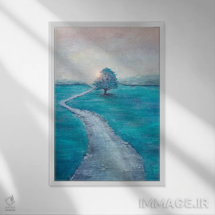 تابلو دکوراتیو درخت تنها اثر ویویانا گونزالس - نمای قابدار سفید