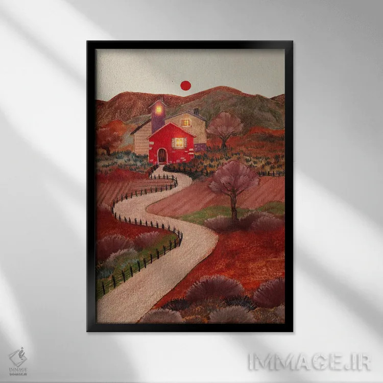 تابلو دکوراتیو مزرعه قدیمی I اثر ویویانا گونزالس - نمای قابدار مشکی
