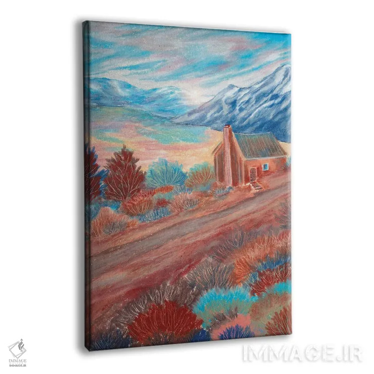 تابلو دکوراتیو کلبه و آسمان آبی اثر ویویانا گونزالس - نمای پرسپکتیو محصول