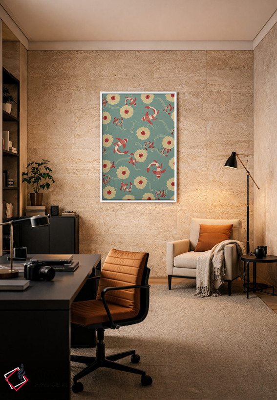 تابلو مدرن طرح کوی ژاپن اثر ویویانا گونزالس - D5W