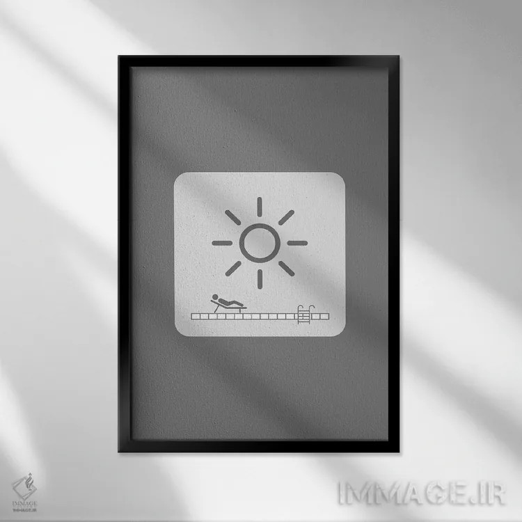 تابلو دکوراتیو ضدآفتاب اثر ویکتور هرتس - نمای قابدار مشکی