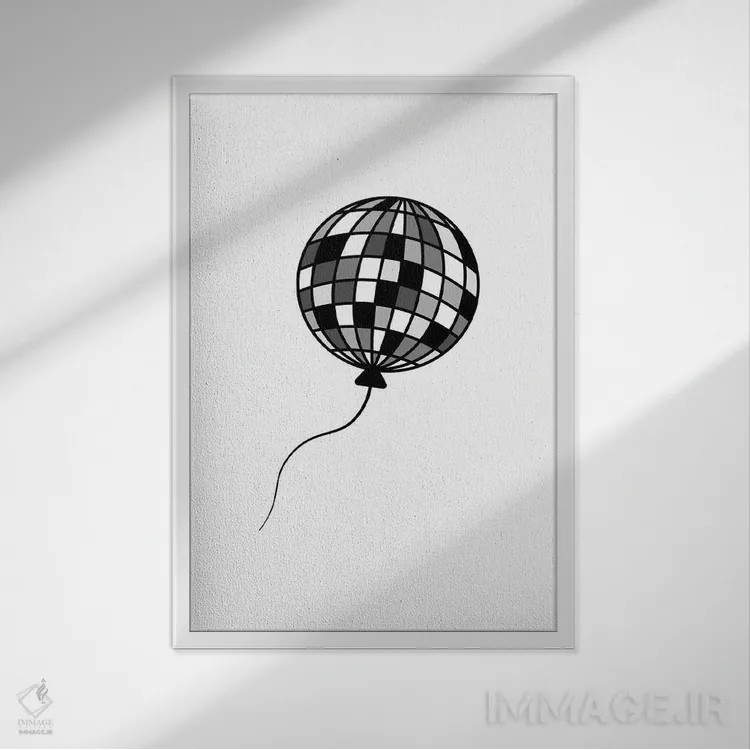 تابلو مینیمال خداحافظ دیسکو در سیاه و سفید اثر ویکتور هرتس - نمای قابدار سفید