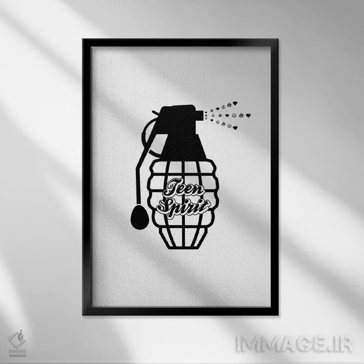 تابلو مینیمال روح نوجوانی در سیاه و سفید اثر ویکتور هرتس - نمای قابدار مشکی