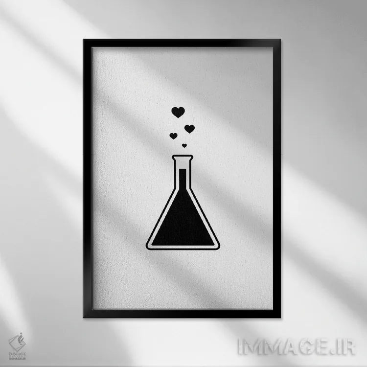 تابلو مینیمال عشق ورزی در سیاه و سفید اثر ویکتور هرتس - نمای قابدار مشکی