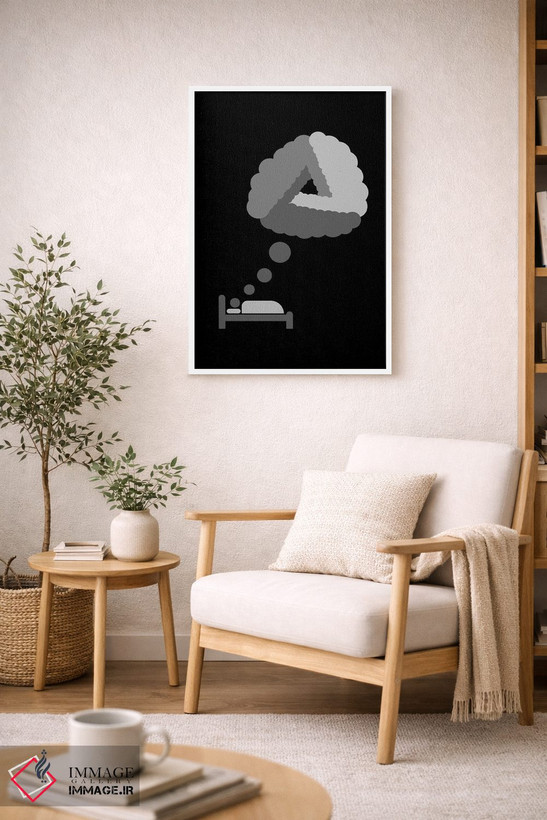 تابلو مینیمال رویاهای غیرممکن در سیاه و سفید اثر ویکتور هرتس - D6W