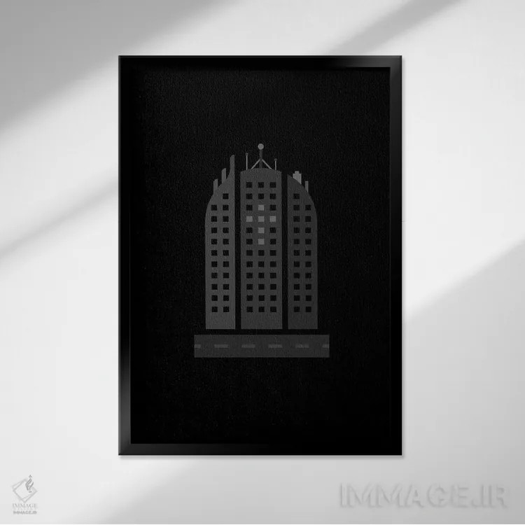 تابلو مینیمال شهر مرده اثر ویکتور هرتس - نمای قابدار مشکی
