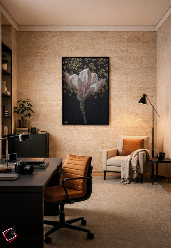 تابلو دکوراتیو گل ماگنولیا اثر آلونا واخمسترووا - D6B