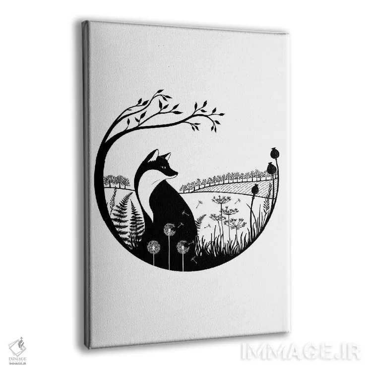 تابلو مدرن سایه روشن روباه اثر ویکی هانت - نمای پرسپکتیو محصول