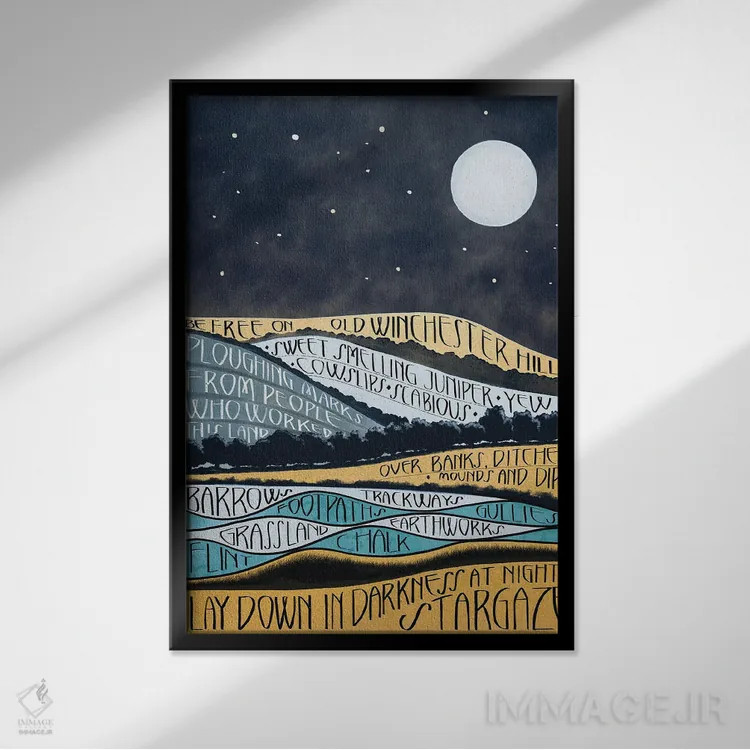 تابلو مدرن زبان تپه وینچستر قدیم اثر ویکی هانت - نمای قابدار مشکی