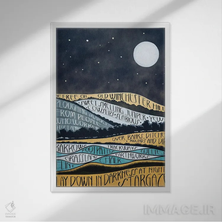 تابلو مدرن زبان تپه وینچستر قدیم اثر ویکی هانت - نمای قابدار سفید