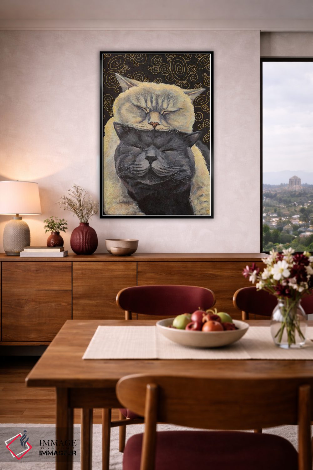 تابلو دکوراتیو عشق گربه ای اثر آلونا واخمسترووا - D6B