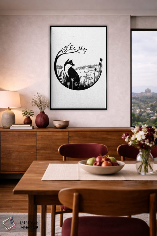 تابلو مدرن سایه روشن روباه اثر ویکی هانت - D3B