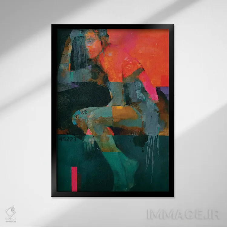 تابلو انتزاعی گرما اثر ویکتور شلگ - نمای قابدار مشکی