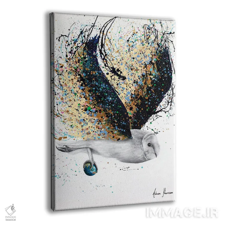 تابلو دکوراتیو جهان با چنگال اثر اشوین هریسون - نمای پرسپکتیو محصول
