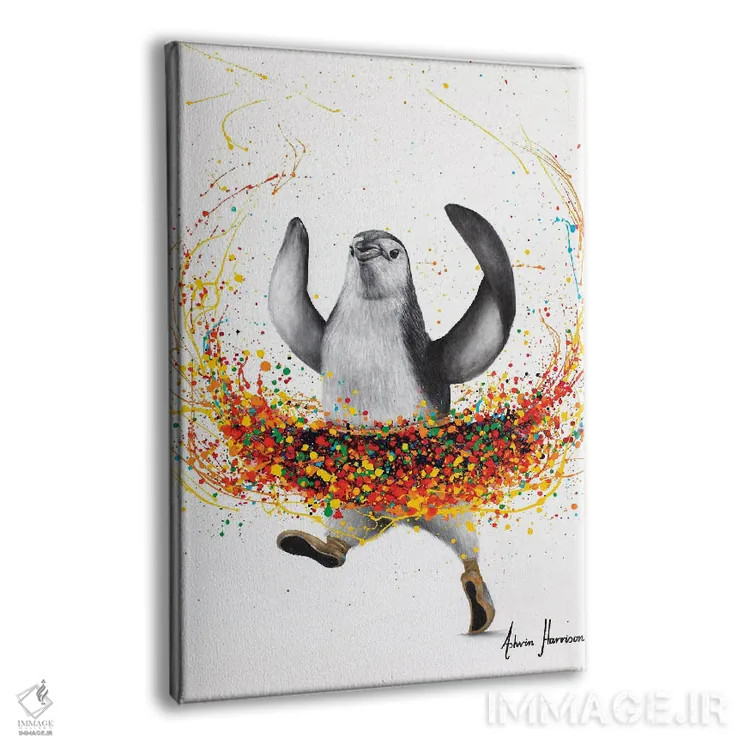 تابلو دکوراتیو باله پنگوئن ها اثر اشوین هریسون - نمای پرسپکتیو محصول