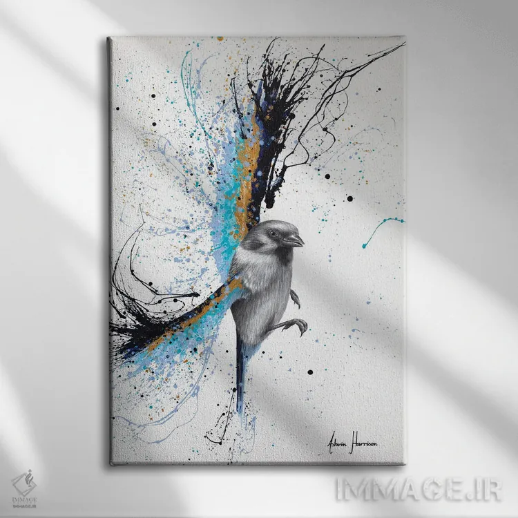 تابلو دکوراتیو پرنده تالاب کوچک اثر اشوین هریسون - نمای روبهرو روی دیوار