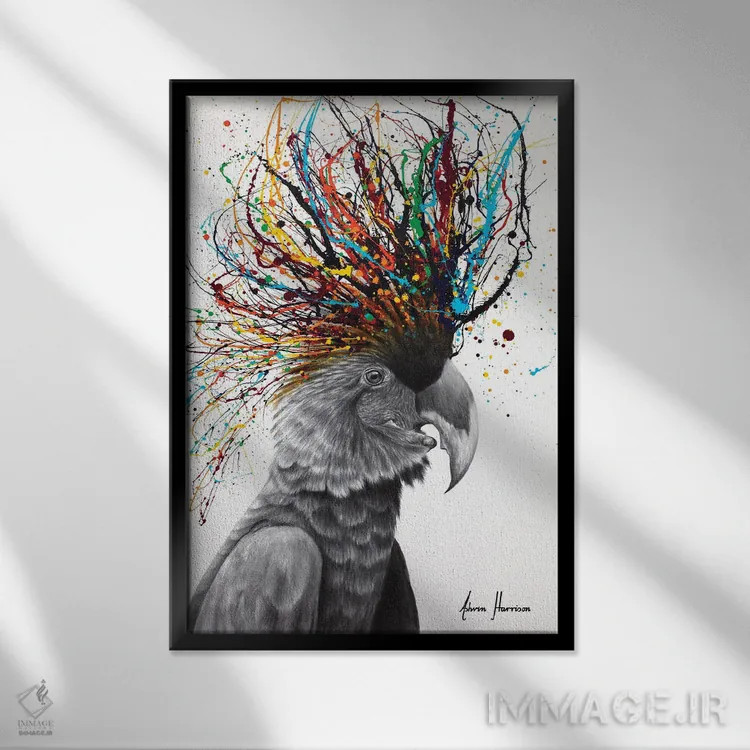 تابلو دکوراتیو حیوان مهمانی دوست اثر اشوین هریسون - نمای قابدار مشکی