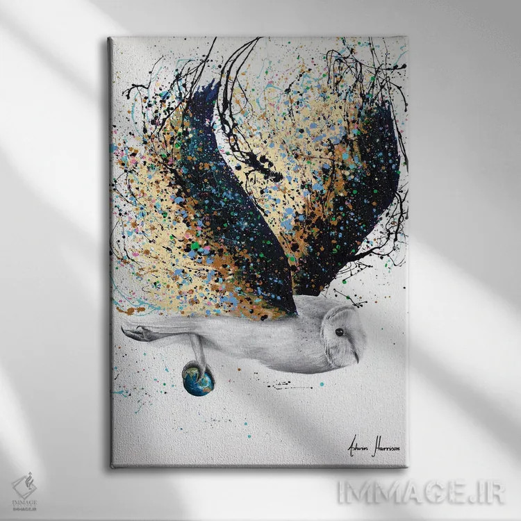 تابلو دکوراتیو جهان با چنگال اثر اشوین هریسون - نمای روبهرو روی دیوار