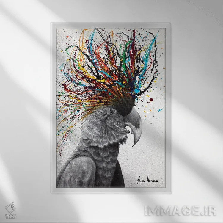 تابلو دکوراتیو حیوان مهمانی دوست اثر اشوین هریسون - نمای قابدار سفید