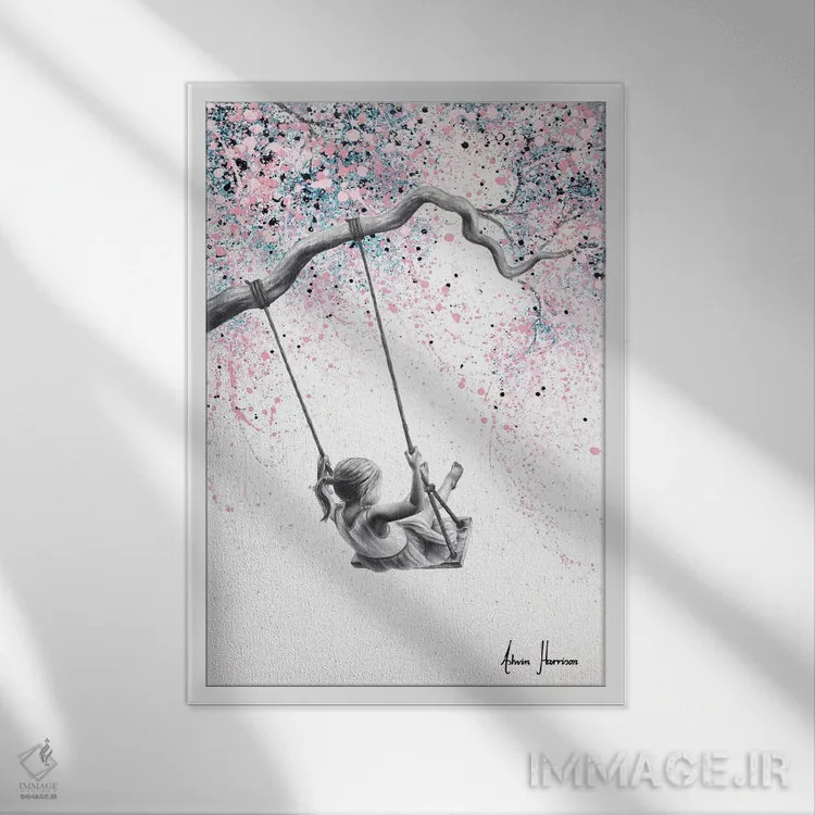 تابلو دکوراتیو خواب دیدن با باد اثر اشوین هریسون - نمای قابدار سفید