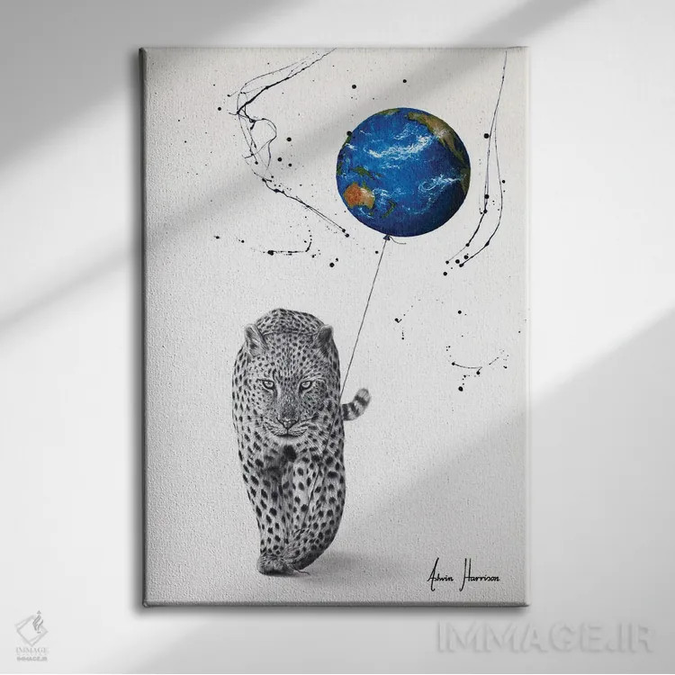 تابلو دکوراتیو دنیای یک پلنگ اثر اشوین هریسون - نمای روبهرو روی دیوار