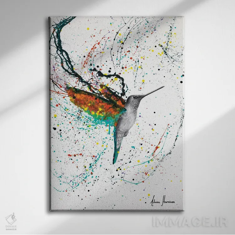 تابلو دکوراتیو مرغ مگس خوار اثر اشوین هریسون - نمای روبهرو روی دیوار